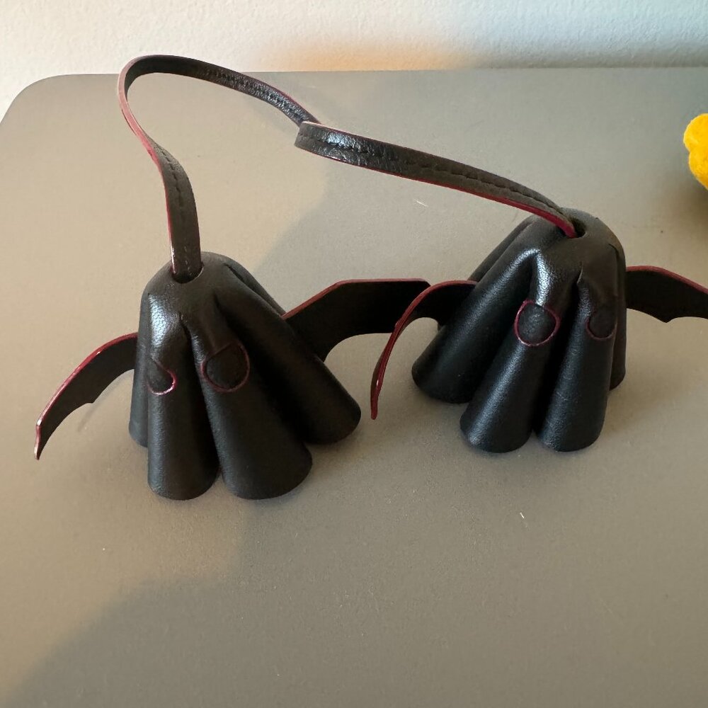 MZ WALLACE HALLOWEEN BLACK BAT PURSE CHARM. EUC